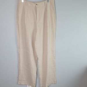 Womens MNG Mango cream linen pants size 10